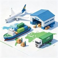 国際物流・航空便と船便の配送ネットワーク